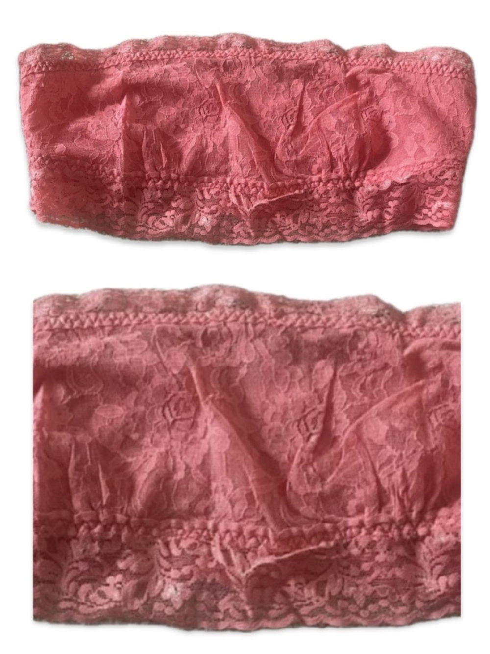 Simplecity Pink Floral Lace Bandeau Bralette π₯ - Size Large